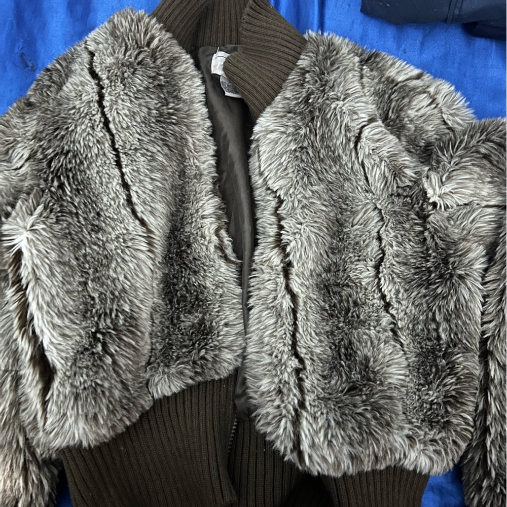 Fluffy faux fur jacket